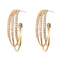 Shangjie Oem Arette Großhandel 925 Silbernadelohrringe Kristall Hoop Anhänger Frauen Ohrringe Gold plattiert Ohrringe Schmuck